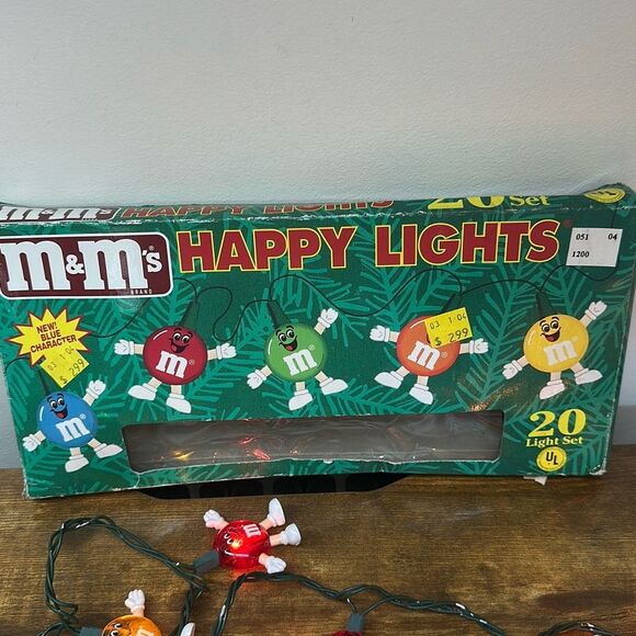 Vintage M&M Candy Character Happy Lights 20 String Set 2 Christmas Lights WORKS - Picture 3 of 9